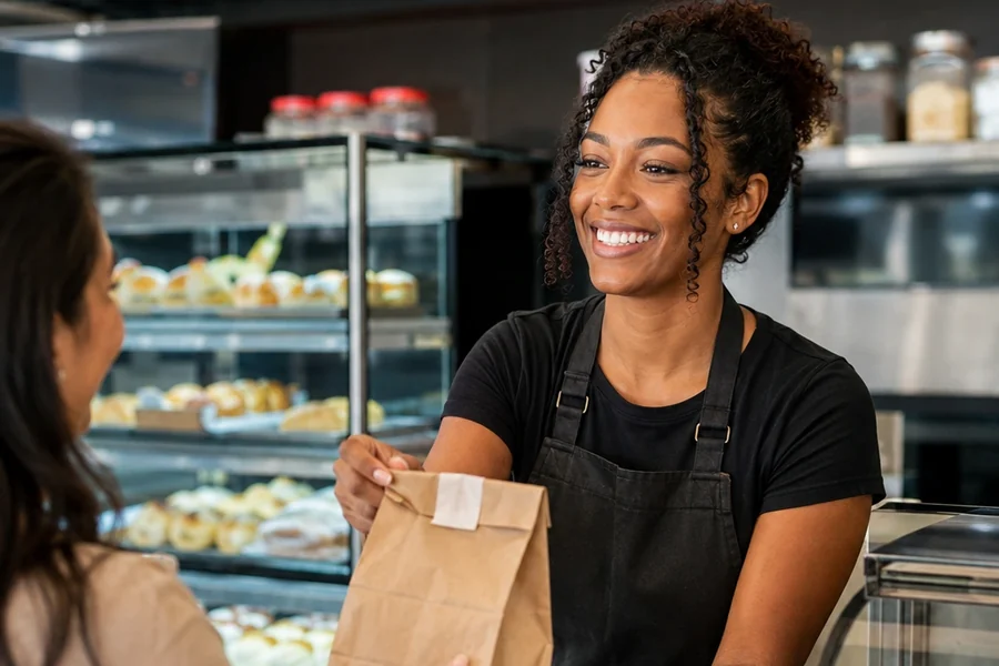 Atendimento em balcão de alimentação